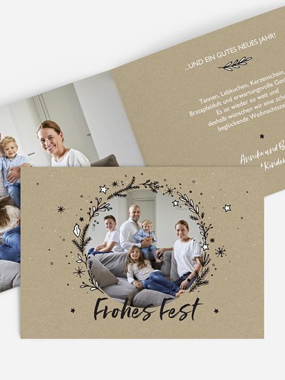 Weihnachtskarte Adventskranz