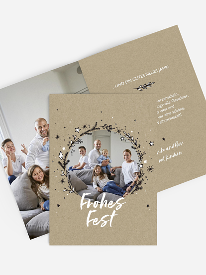 Weihnachtskarte Adventskranz