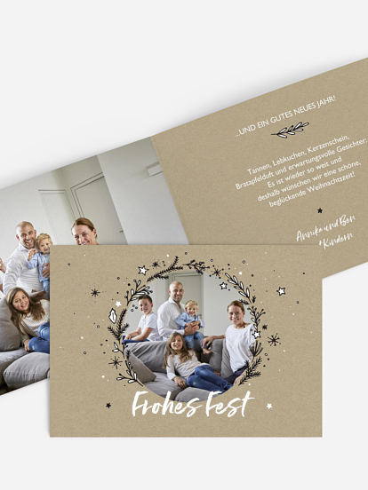 Weihnachtskarte Adventskranz