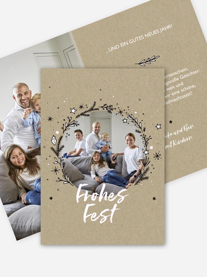 Weihnachtskarte Adventskranz