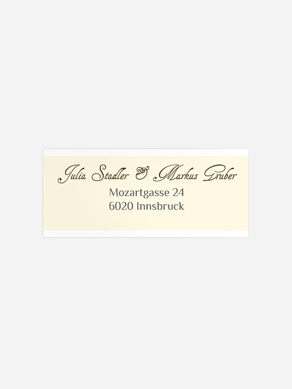 Absenderaufkleber Hochzeit Bildreich