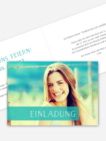 Einladung 18. Geburtstag Bildreich