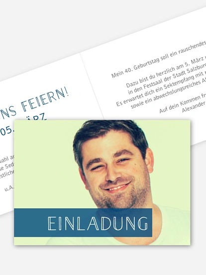 Einladung 40. Geburtstag Bildreich