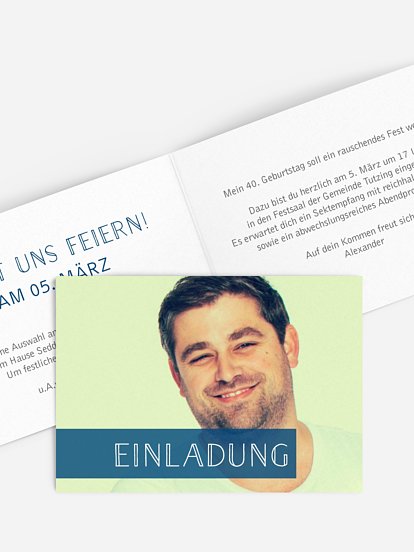 Einladung 40. Geburtstag Bildreich