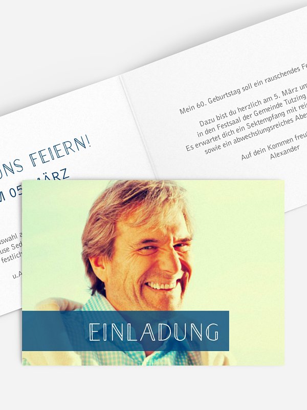 Einladung 60. Geburtstag Bildreich