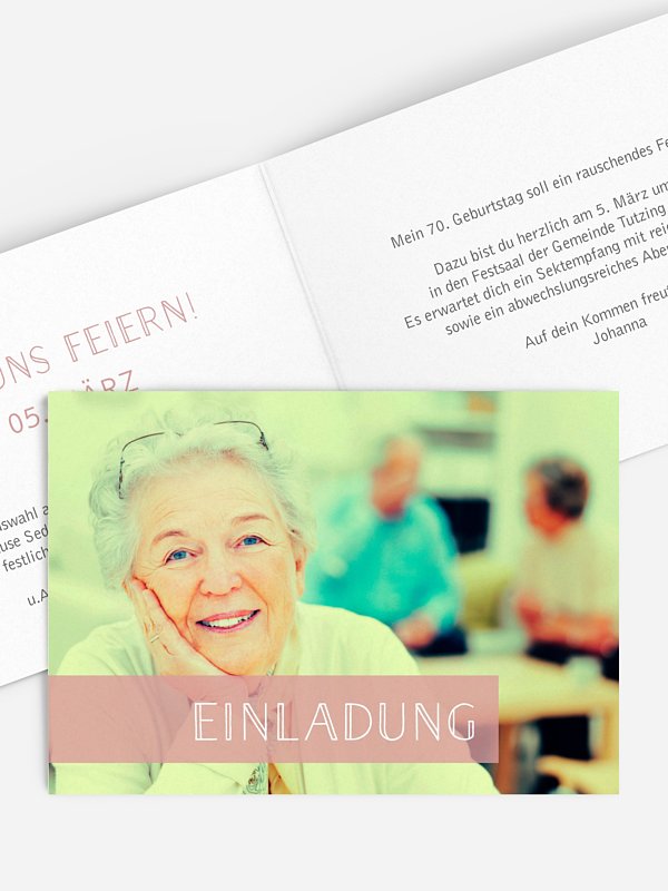 Einladung 70. Geburtstag Bildreich
