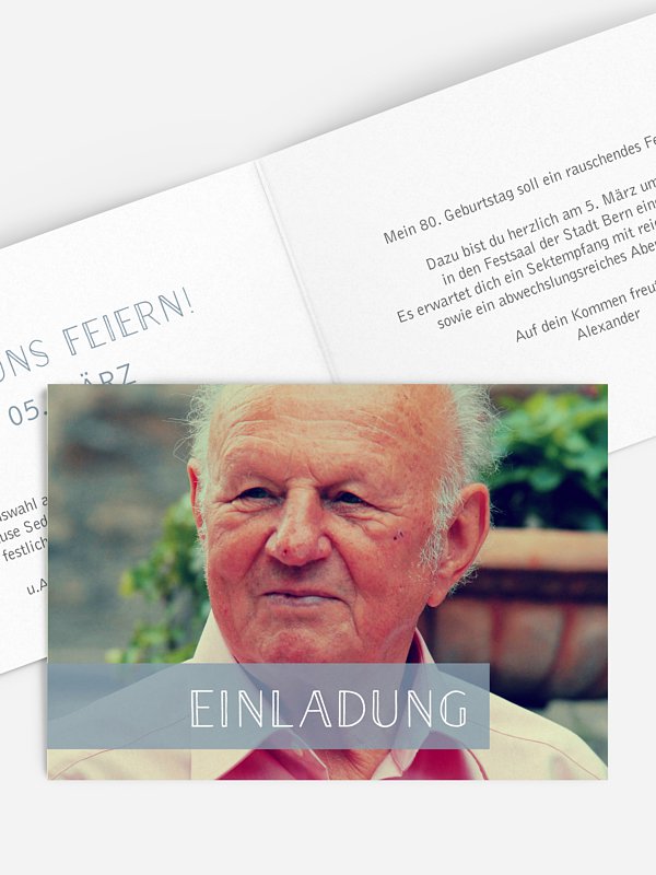 Einladung 80. Geburtstag Bildreich