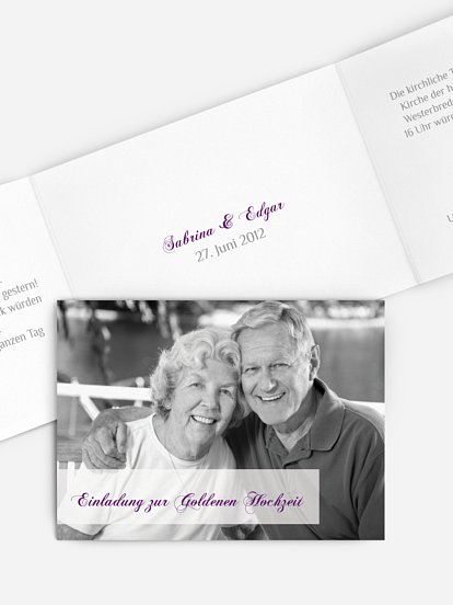 Einladung zur Goldenen Hochzeit Bildreich