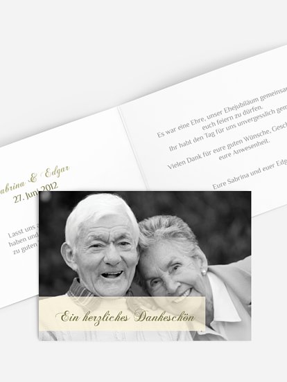 Danksagung zur Goldenen Hochzeit Bildreich