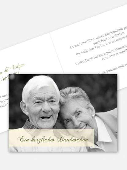 Danksagung zur Goldenen Hochzeit Bildreich