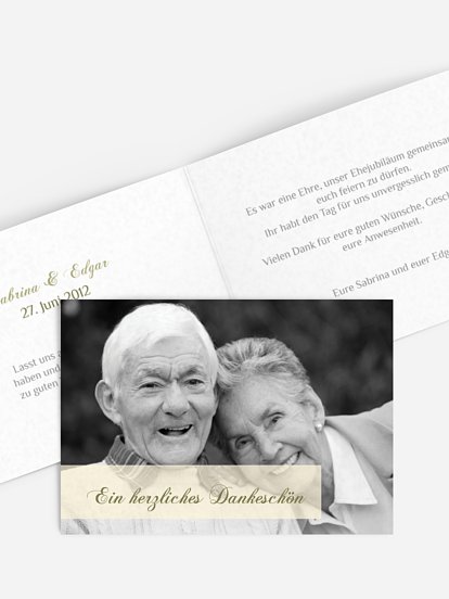 Danksagung zur Goldenen Hochzeit Bildreich