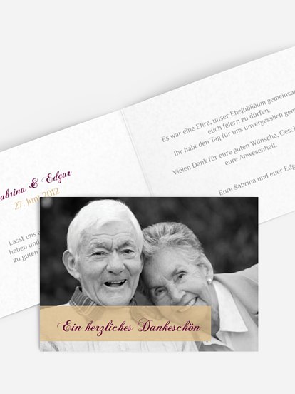 Danksagung zur Goldenen Hochzeit Bildreich