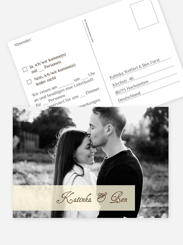 Antwortkarte Hochzeit Bildreich
