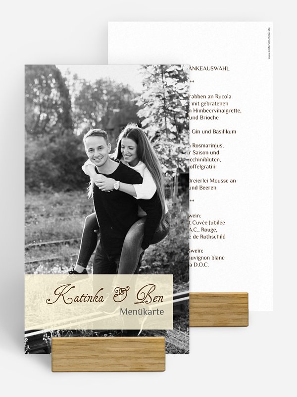 Menükarte Hochzeit Bildreich