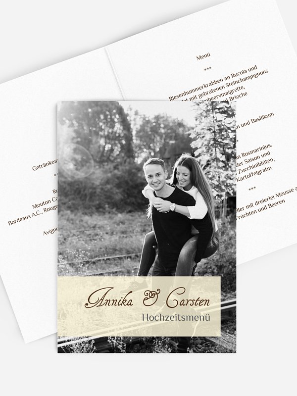 Menükarte Hochzeit Bildreich