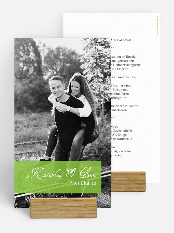 Menükarte Hochzeit Bildreich