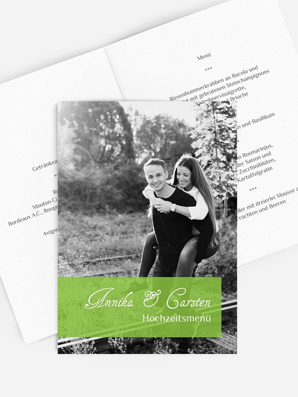 Menükarte Hochzeit Bildreich