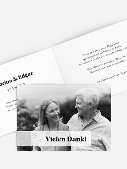 Danksagung zur Silberhochzeit Bildreich