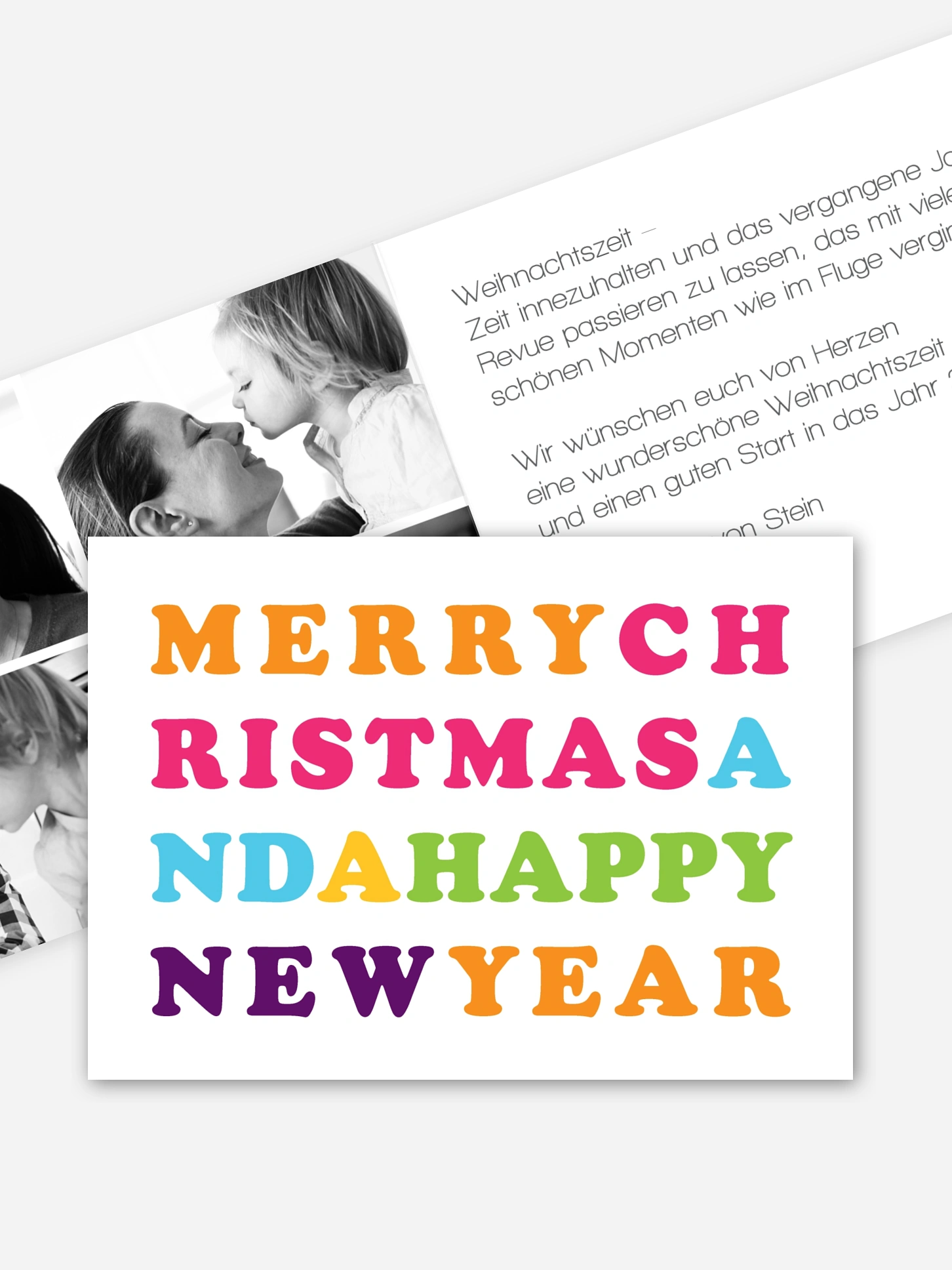 Weihnachtskarte Merry XMAS
