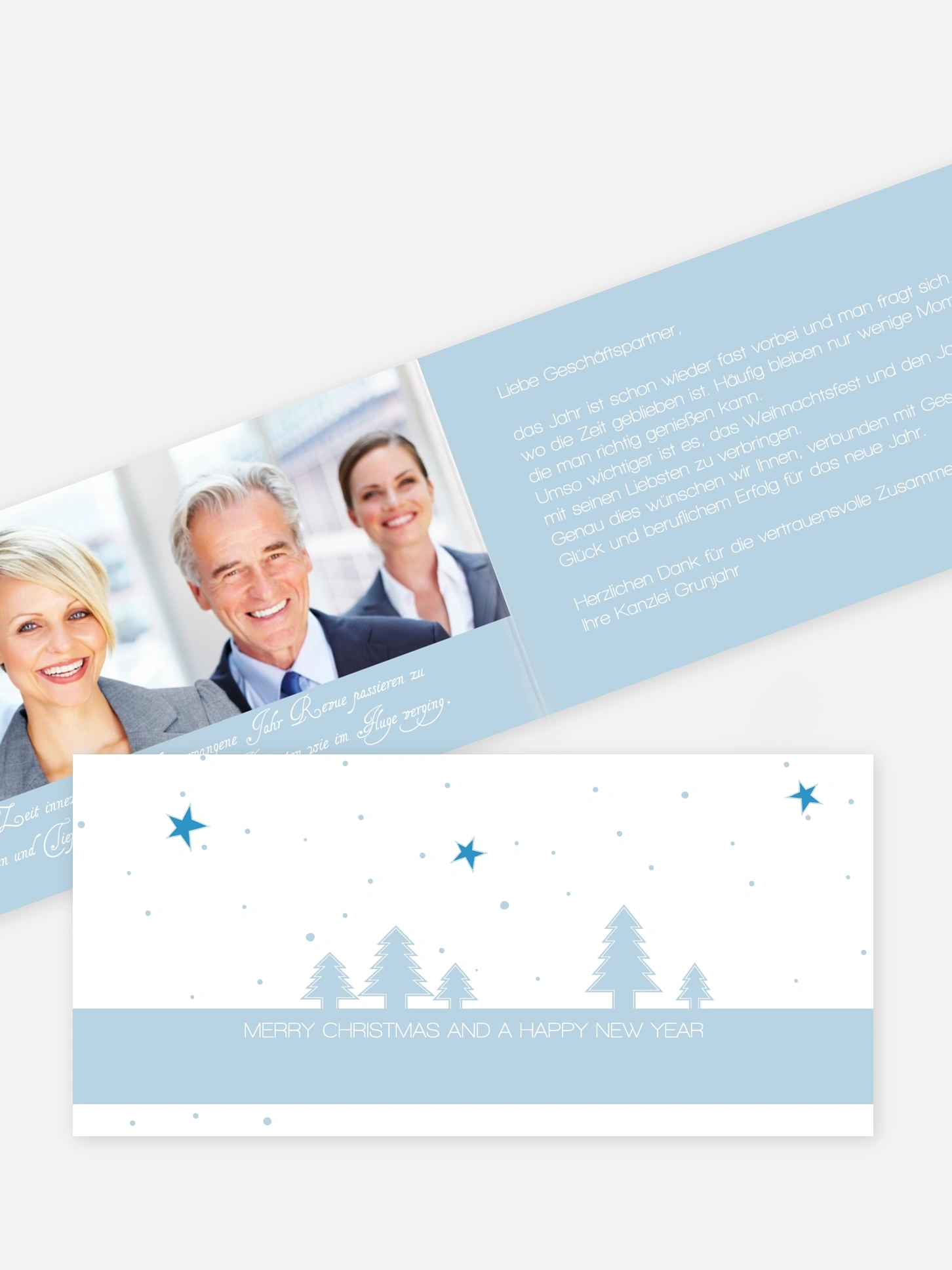 Geschäftliche Weihnachtskarte Winterlandschaft