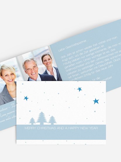 Geschäftliche Weihnachtskarte Winterlandschaft