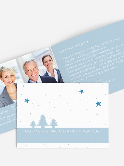 Geschäftliche Weihnachtskarte Winterlandschaft