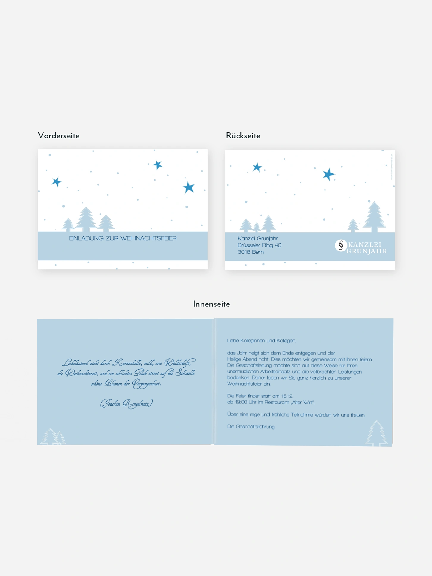 Weihnachtsfeier Winterlandschaft
