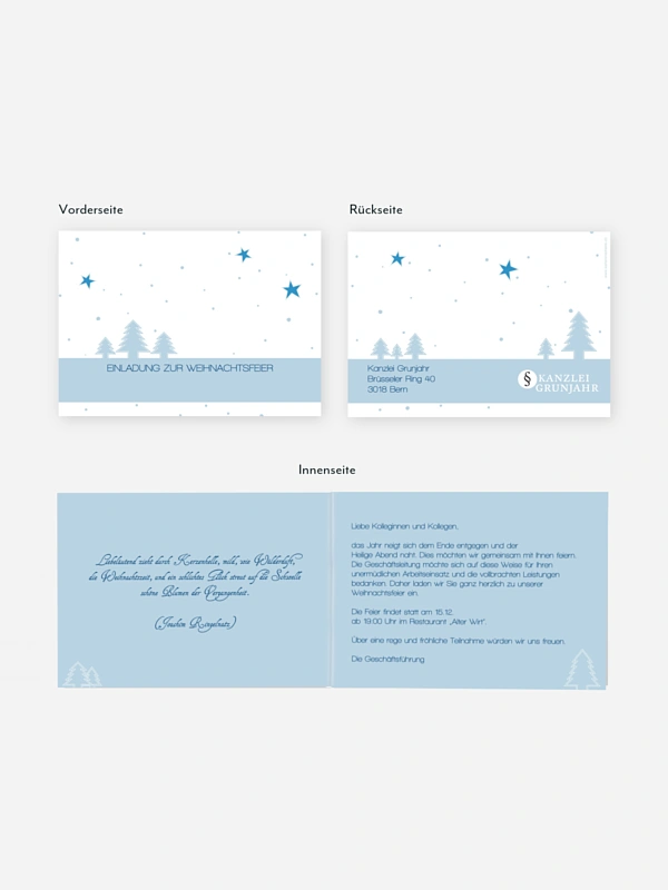 Weihnachtsfeier Winterlandschaft