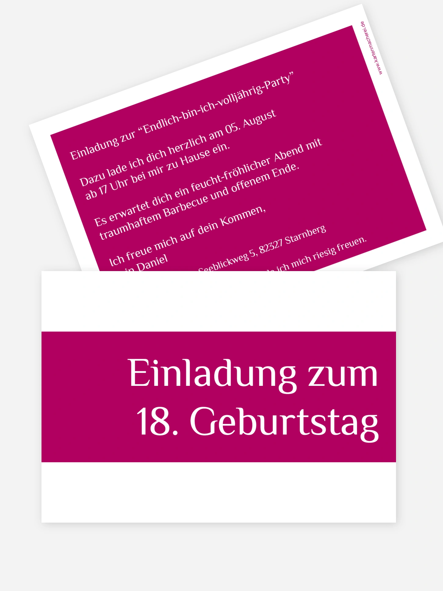 Einladung 18. Geburtstag Farbklar