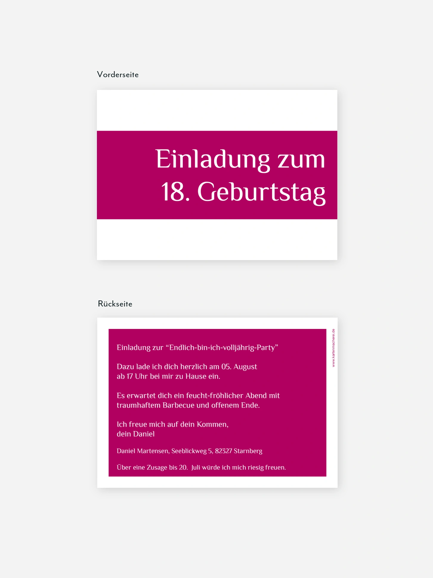 Einladung 18. Geburtstag Farbklar