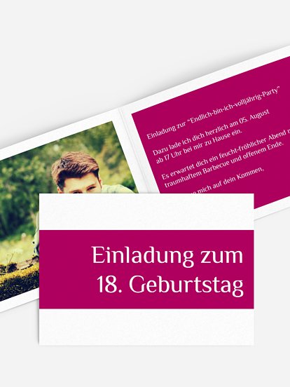Einladung 18. Geburtstag Farbklar