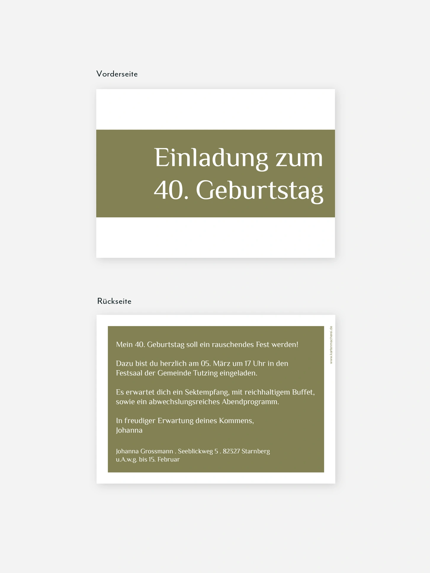 Einladung 40. Geburtstag Farbklar