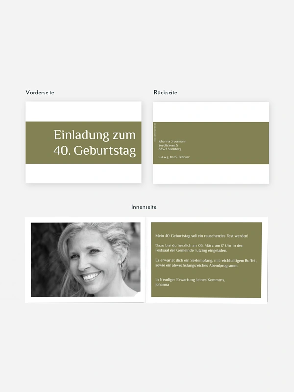 Einladung 40. Geburtstag Farbklar