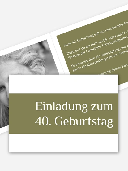 Einladung 40. Geburtstag Farbklar