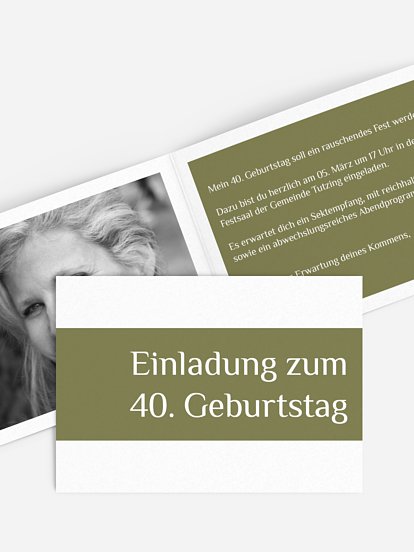 Einladung 40. Geburtstag Farbklar