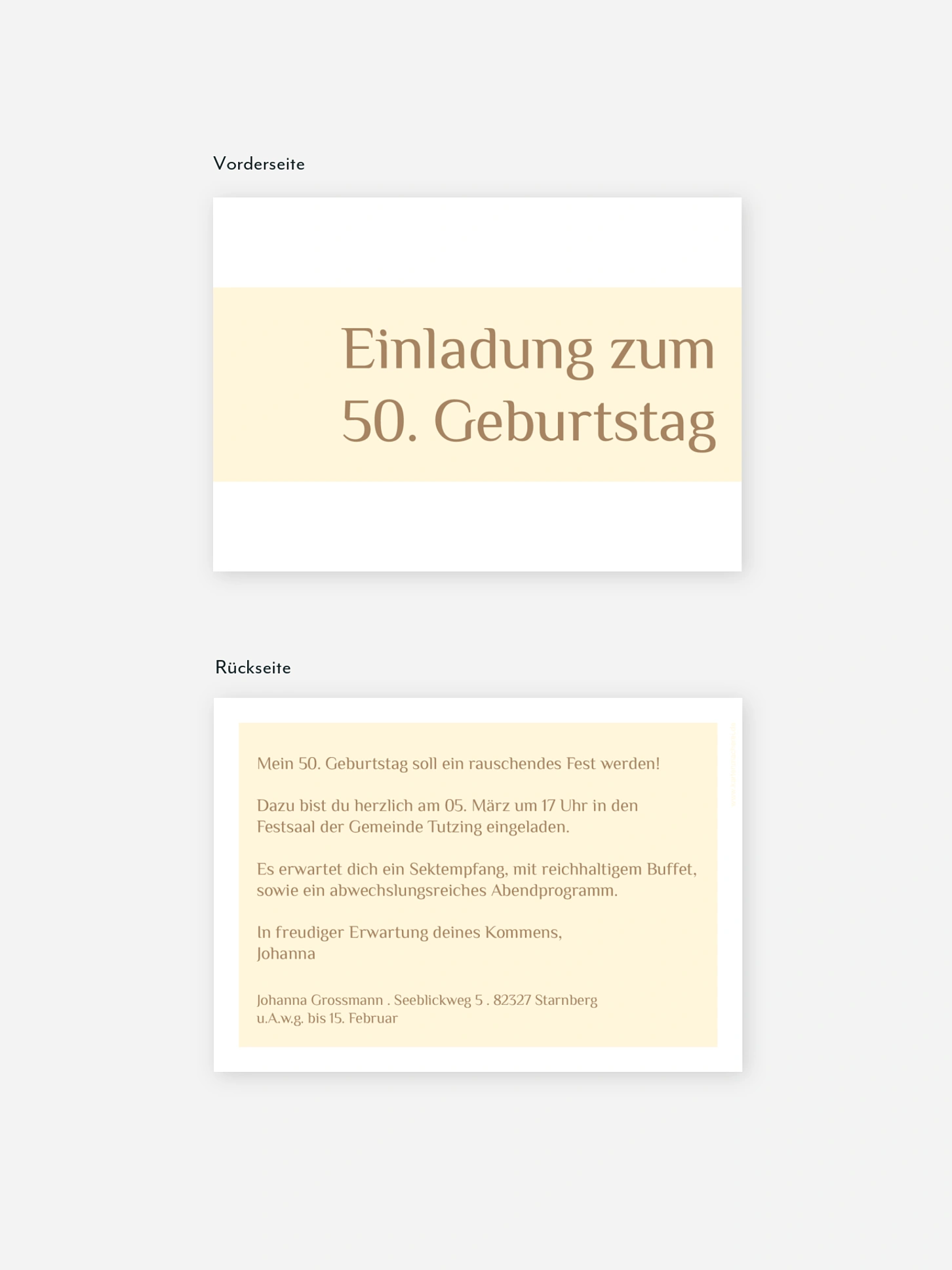Einladung 50. Geburtstag Farbklar