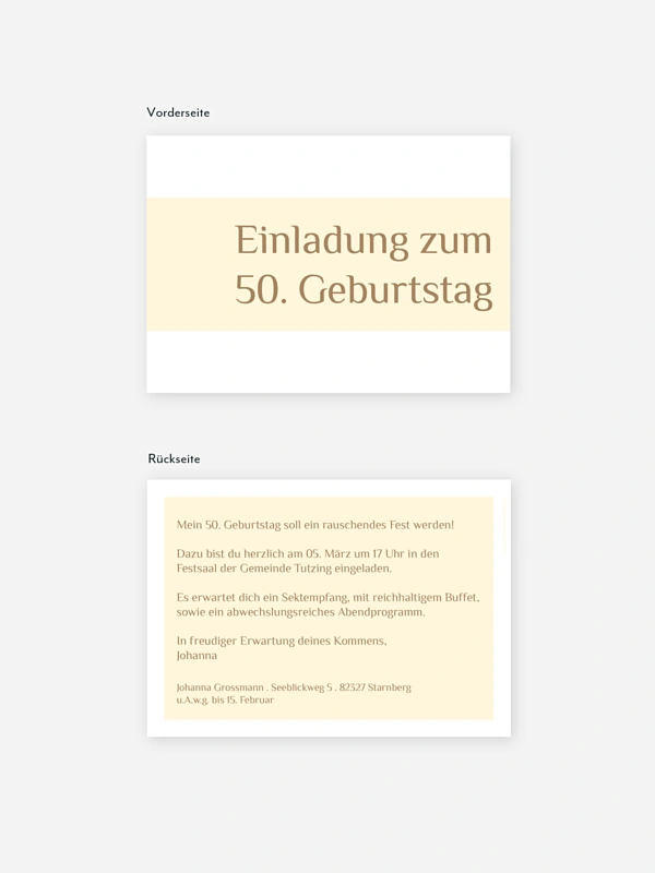 Einladung 50. Geburtstag Farbklar