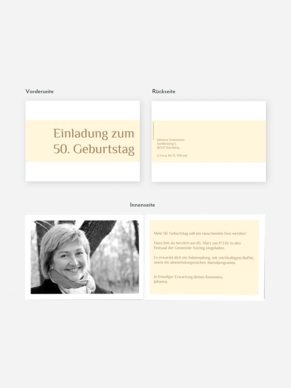 Einladung 50. Geburtstag Farbklar