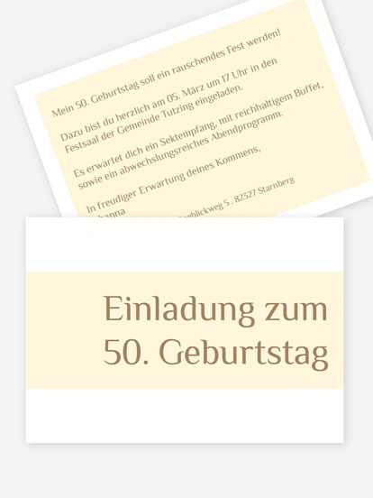 Einladung 50. Geburtstag Farbklar