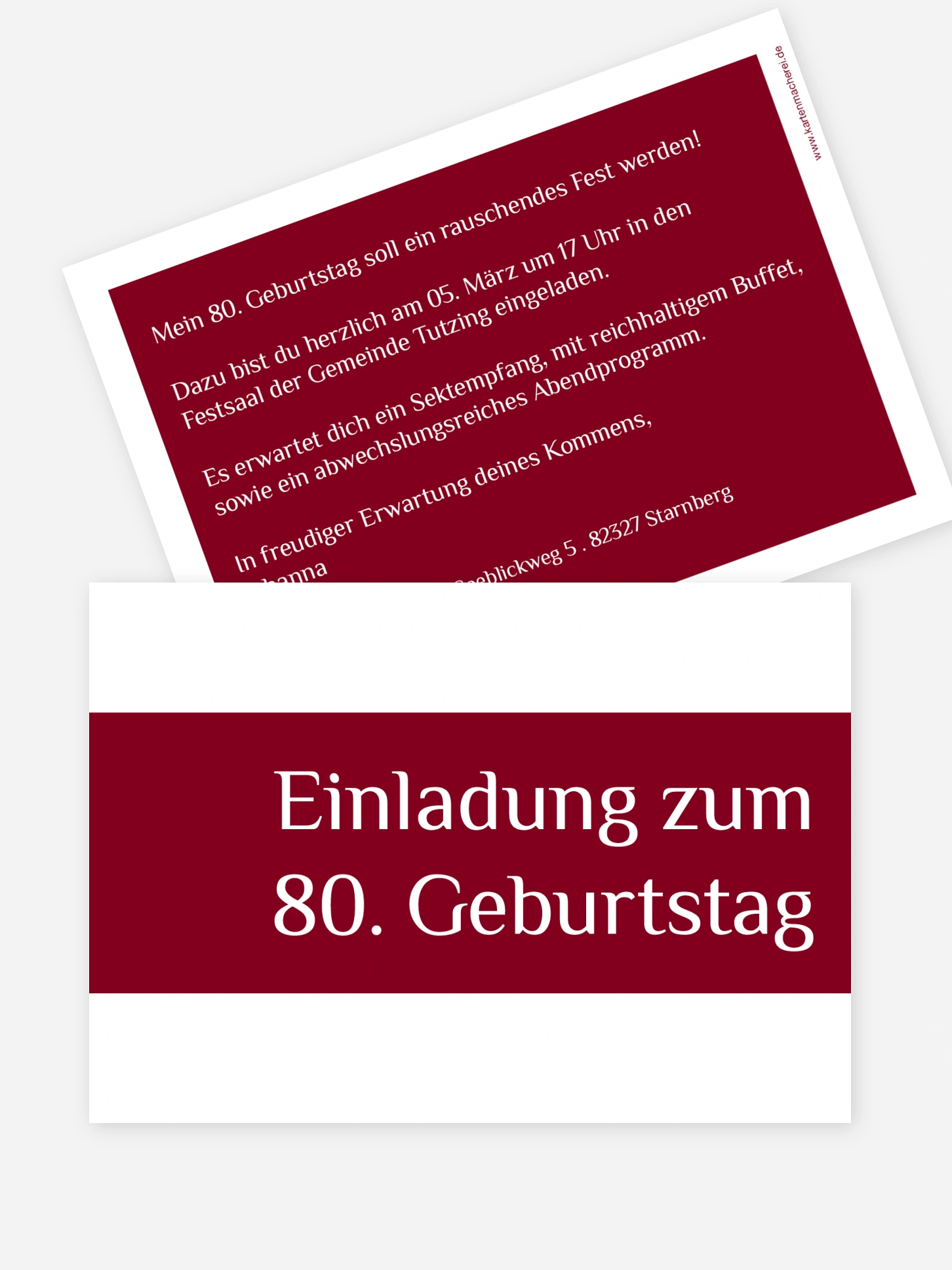 Einladung 80. Geburtstag Farbklar