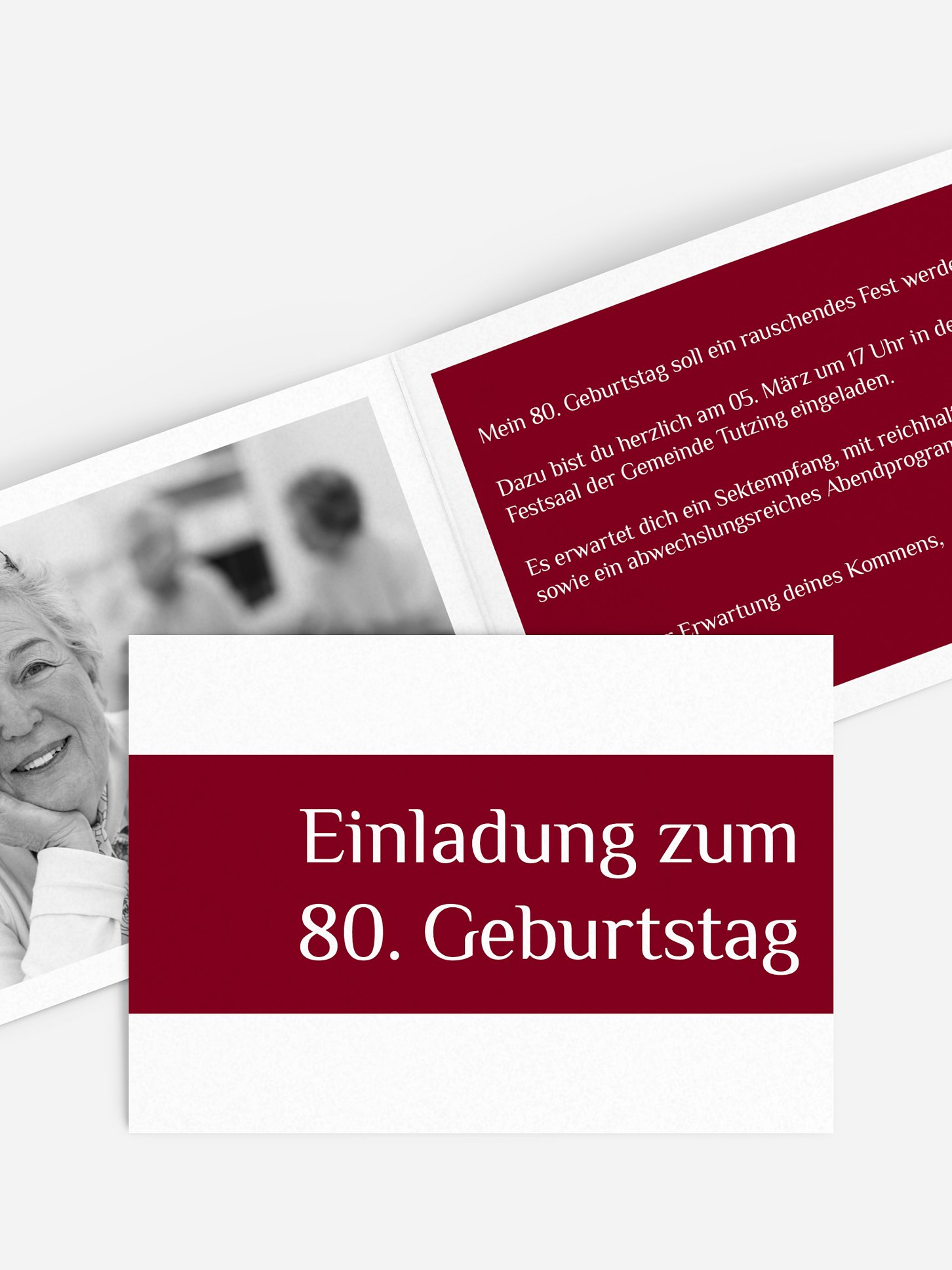 Einladung 80. Geburtstag Farbklar