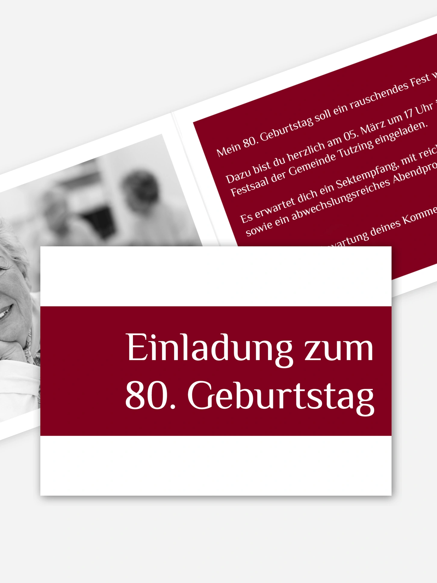 Einladung 80. Geburtstag Farbklar