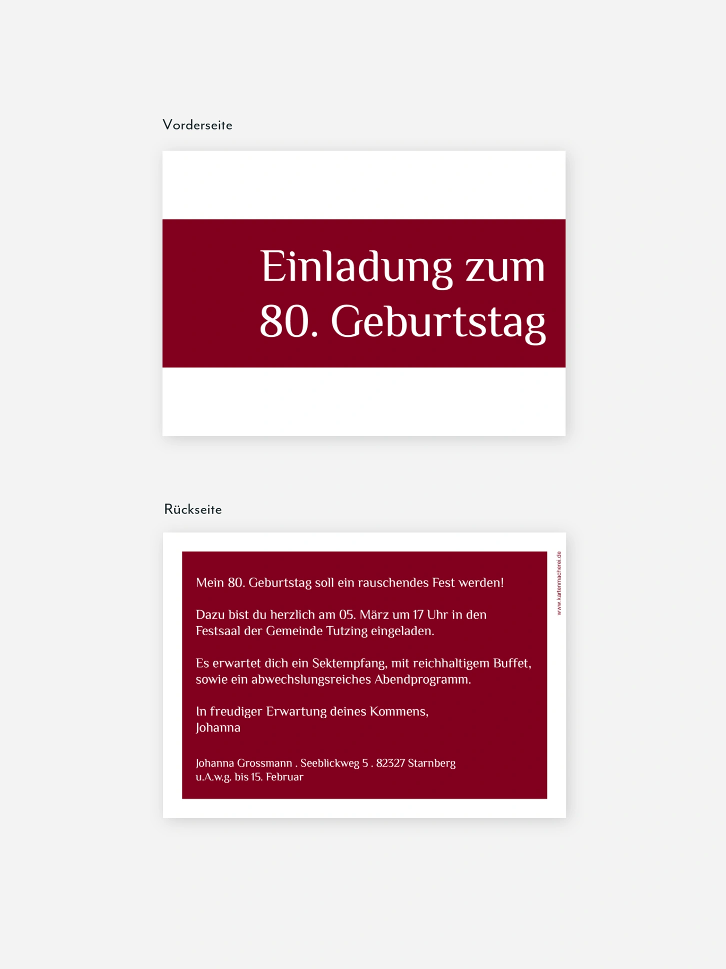 Einladung 80. Geburtstag Farbklar