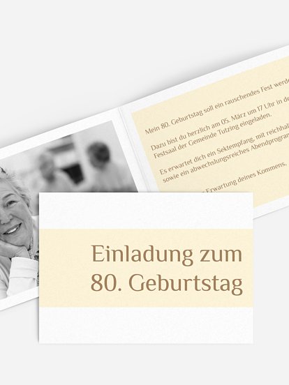 Einladung 80. Geburtstag Farbklar