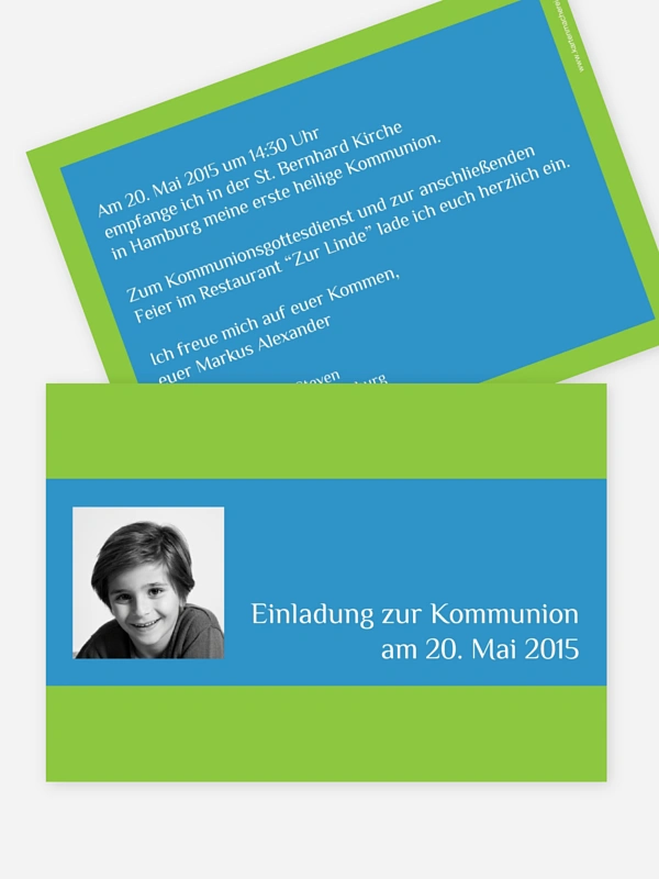 Kommunionseinladung Farbklar