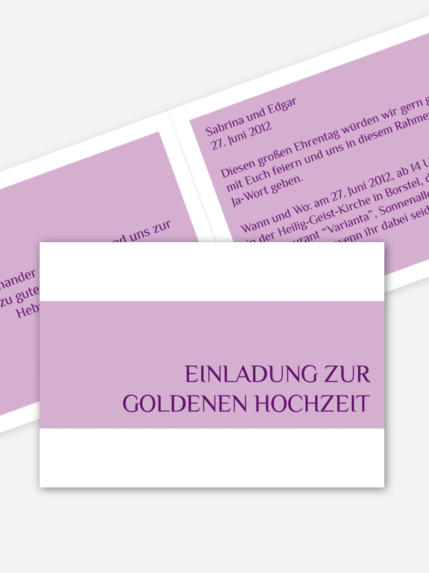 Einladung zur Goldenen Hochzeit Farbklar