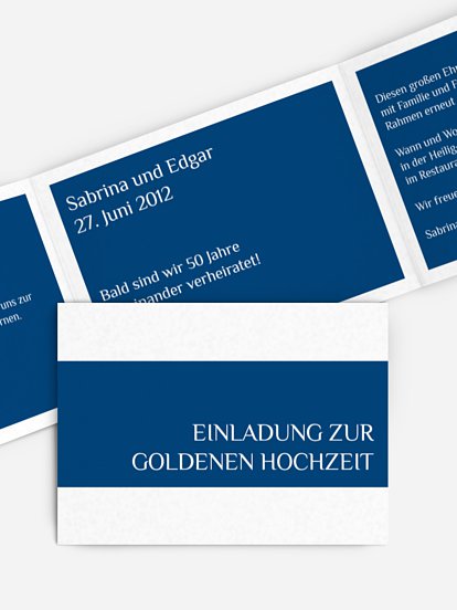 Einladung zur Goldenen Hochzeit Farbklar