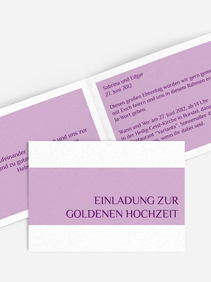 Einladung zur Goldenen Hochzeit Farbklar