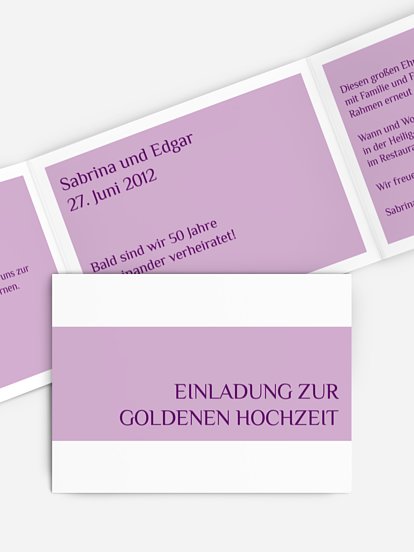 Einladung zur Goldenen Hochzeit Farbklar