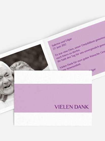 Danksagung zur Goldenen Hochzeit Farbklar